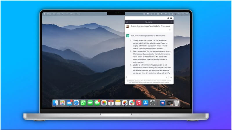 thêm chatgpt vào menubar trên macbook với macgpt