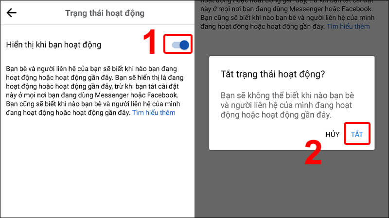 Tắt hoạt động Facebook ở trên Facebook và ở trên Messenger