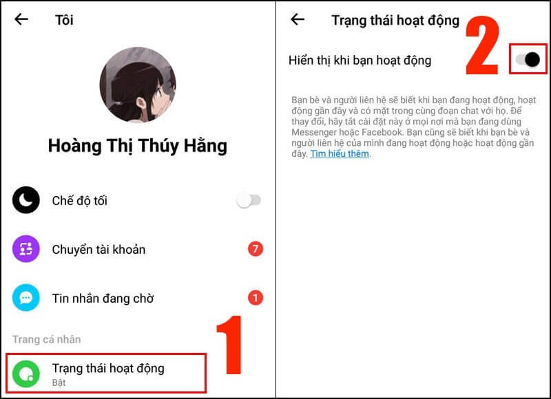 Hình 3: Tắt hoạt động Facebook đơn giản, dễ thực hiện