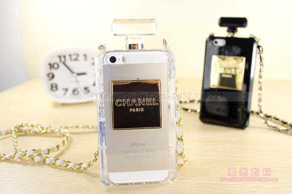 Chanel No5 Perfume Bottle iPhone Case BlackTransparent