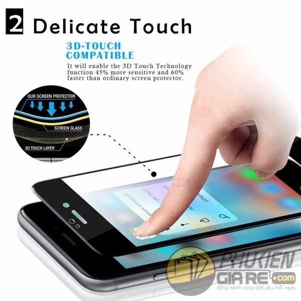 Dán cường lực 9H iPhone 8 hiệu V-Max 3D màu full màn hình