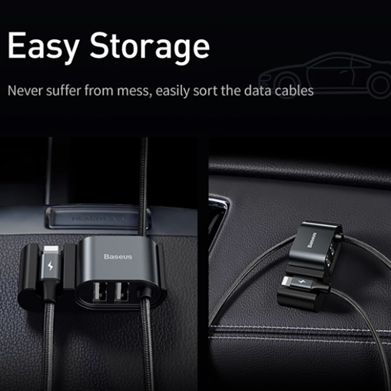 Cáp sạc Lightning tích hợp cổng chia USB 2 port Baseus Special Data Cable  LV720 for Backseat (USB to iP+Dual USB, Cấp nguồn mở rộng cho ghế sau trên  ô tô)