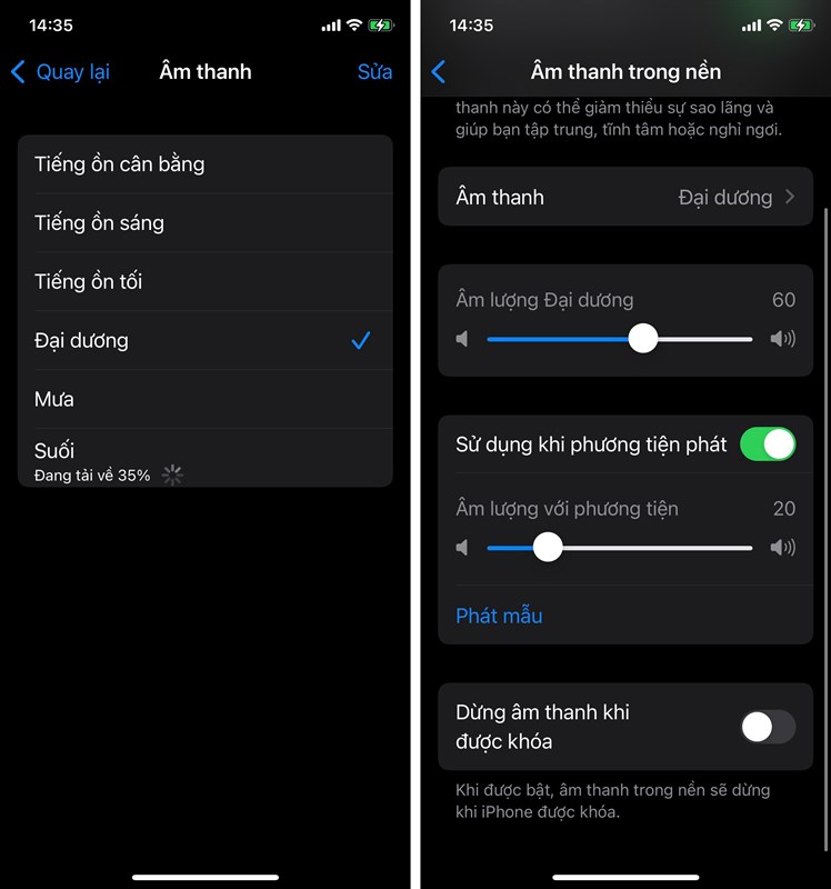 background sound trên ios 17