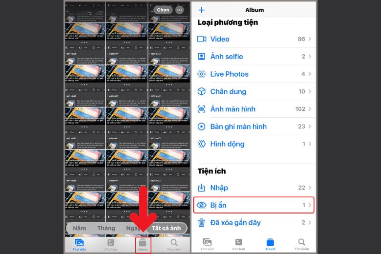 cách ẩn ảnh trên iPhone