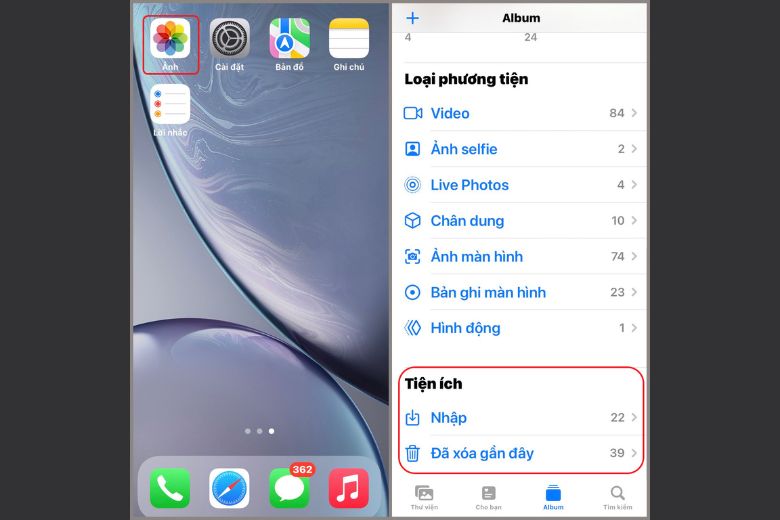 cách ẩn ảnh trên iPhone