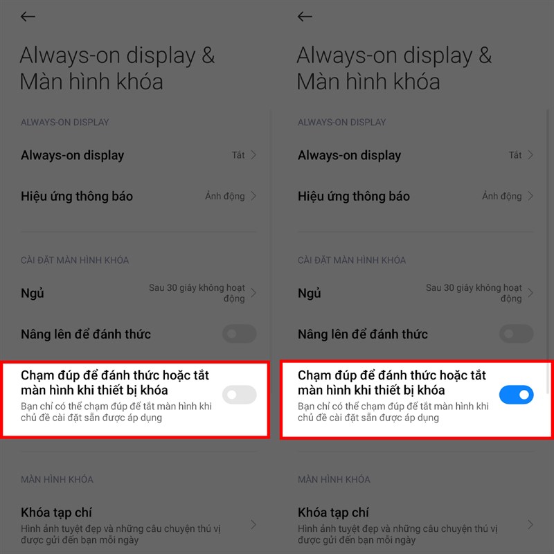 cách bật khoá chạm cho điện thoại Xiaomi