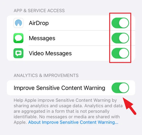 Cách chặn nội dung nhạy cảm trên iOS 17