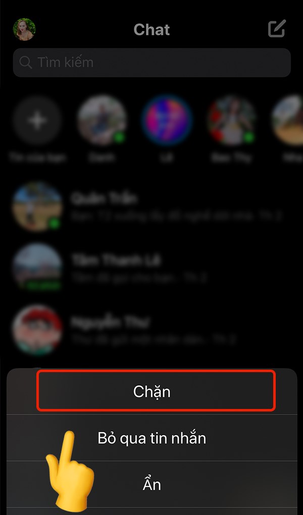 cách chặn và bỏ chặn tin nhắn messenger