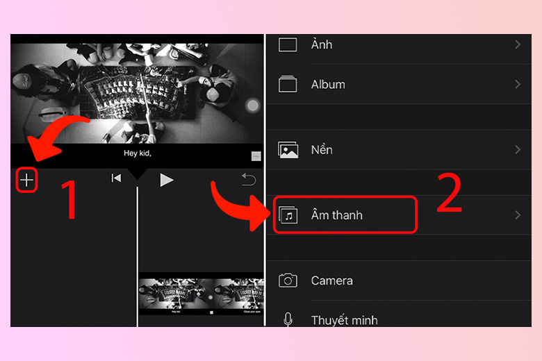 cách chèn nhạc vào video trên iphone