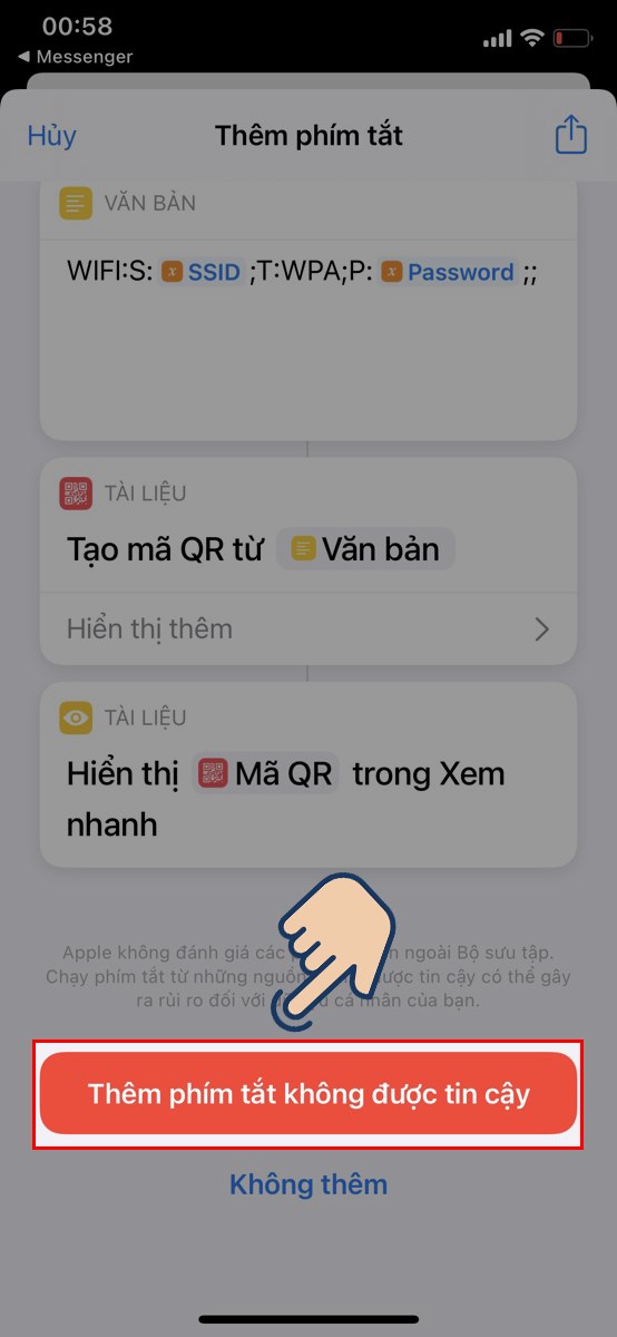 cách chia sẻ wifi bằng mã QR trên iphone