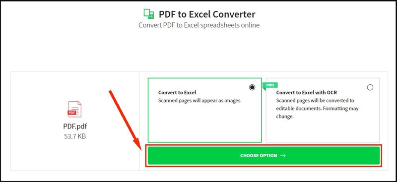 cách chuyển đổi pdf sang excel