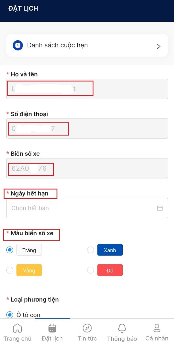 Cách đăng kiểm xe ô tô online