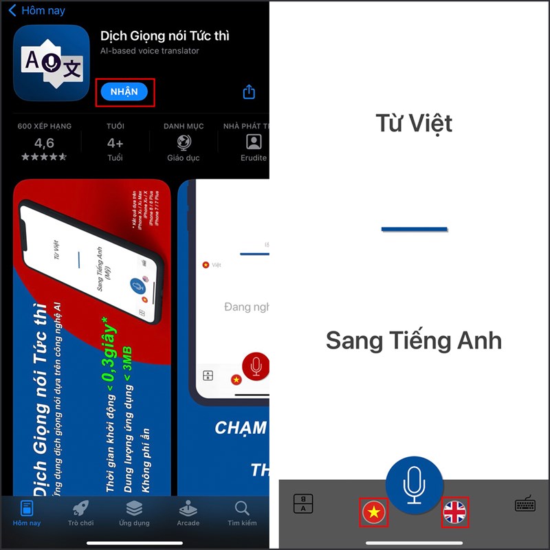 cách dịch giọng nói tức thì trên iphone