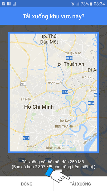 cách dùng google map offline