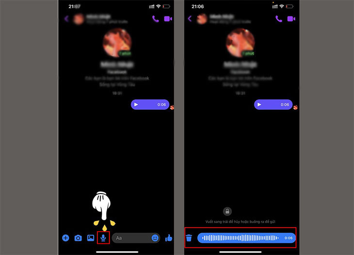 cách gửi file ghi âm qua messenger