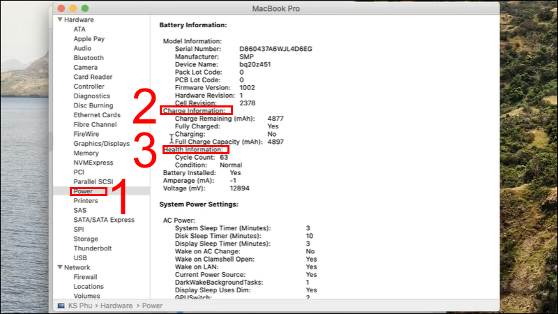 Cách kiểm tra Macbook sạc bao nhiêu lần