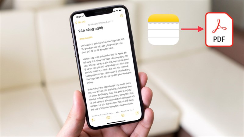 cách scan tài liệu thành PDF bằng note trên iphone