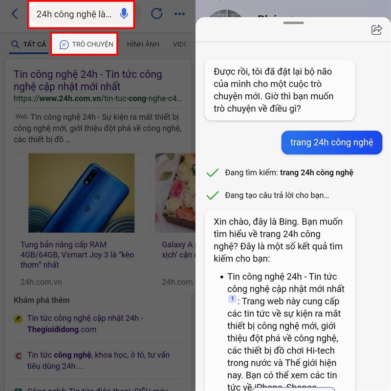 cách sử dụng bing ai trên điện thoại
