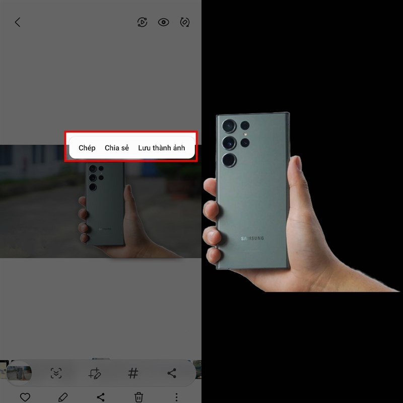 cách tách nền ảnh trên điện thoại Samsung