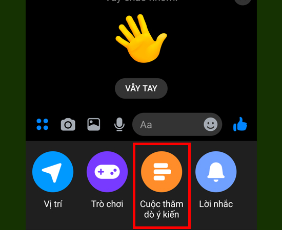 cách tạo bình chọn trên messenger