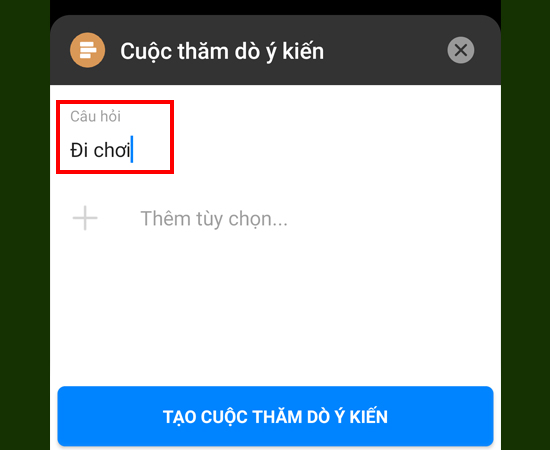 cách tạo bình chọn trên messenger