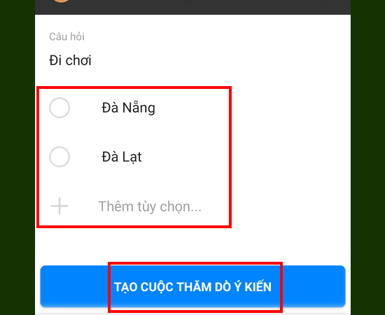 cách tạo bình chọn trên messenger