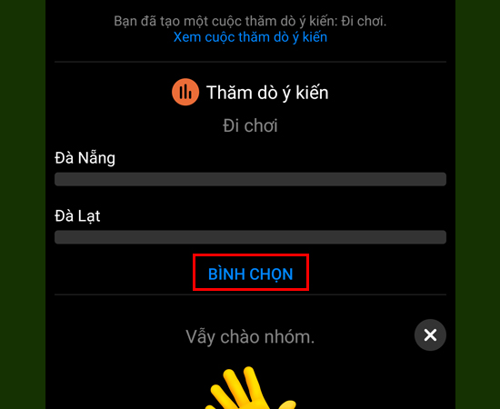 cách tạo bình chọn trên messenger