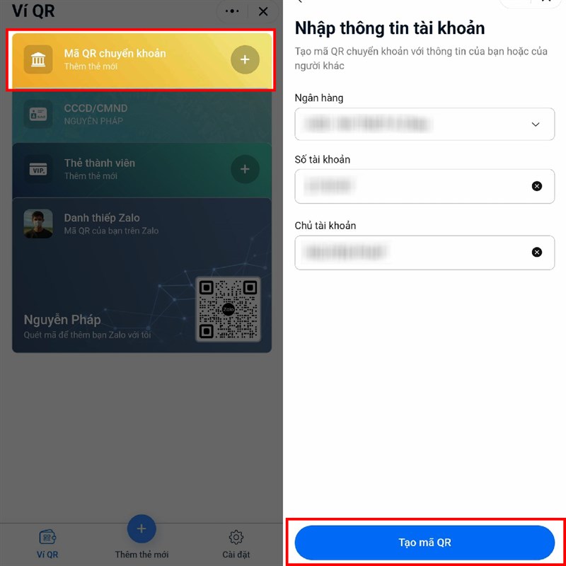 cách tạo mã QR chuyển khoản nhanh chóng trên Zalo