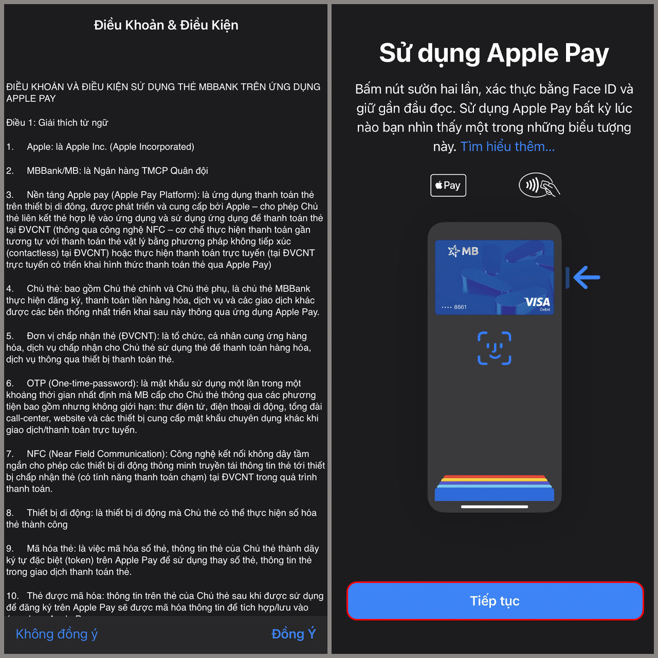 cách thêm thẻ mb bank vào apple pay