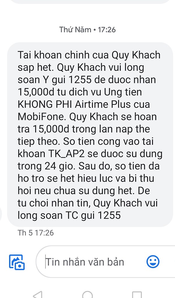 cách ứng tiền Mobifone không tốn phí