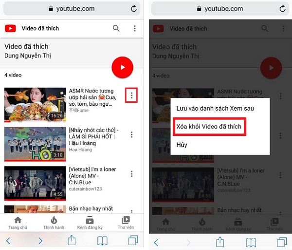 cách xóa hết video đã thích trên youtube nhanh nhất