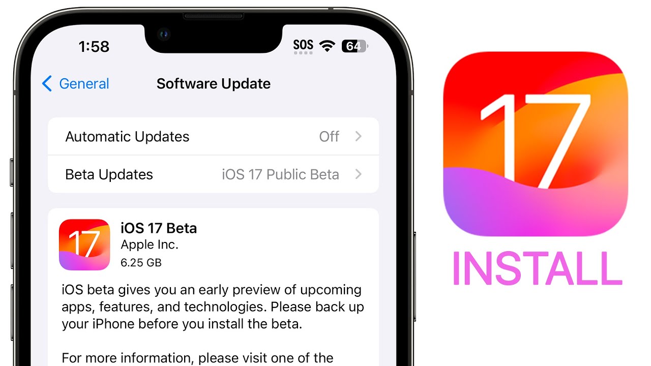 hướng dẫn cài đặt ios 17 public beta