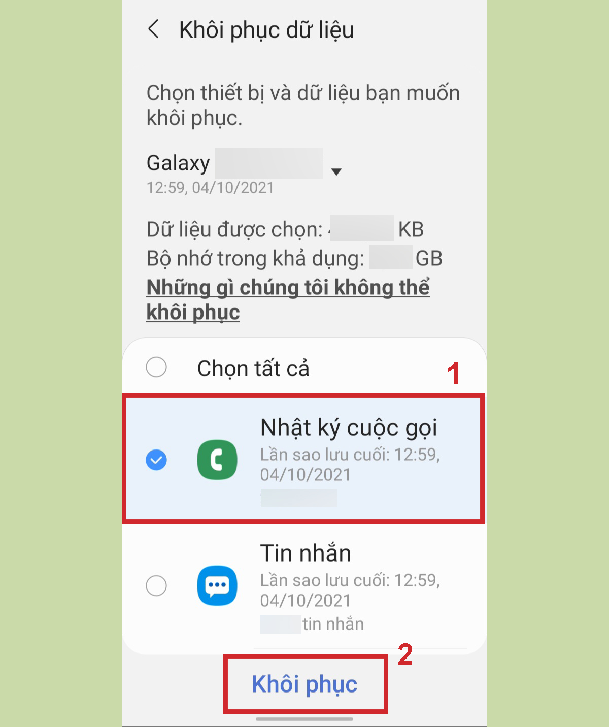 khôi phục lịch sử cuộc gọi đã bị xóa