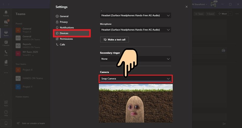 Cách sử dụng Snap Camera trên Microsoft Teams