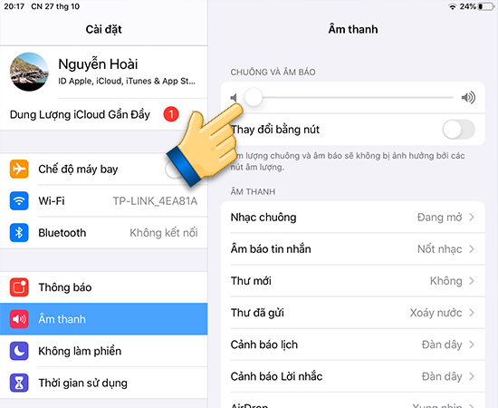 cách tắt tiếng chụp màn hình iPad