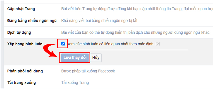 xếp hạng bình luận trên facebook là gì