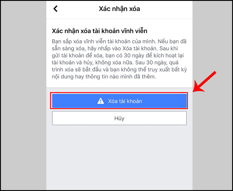 cách xoá tài khoản facebook vĩnh viễn