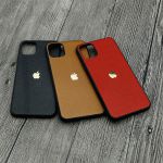 Ốp lưng iPhone 11 Pro Max GUDA - Da Bò Vân Mil kèm logo táo nhôm Version 2