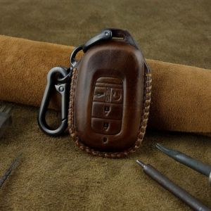 Bao Da Chìa Khóa Ô Tô Honda Civic 2022 4 Nút Da Bò Màu Nâu